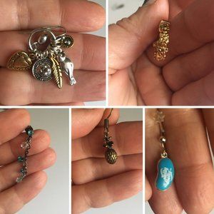 SET OF 5 FUNKY Earrings Gold Silver Blue